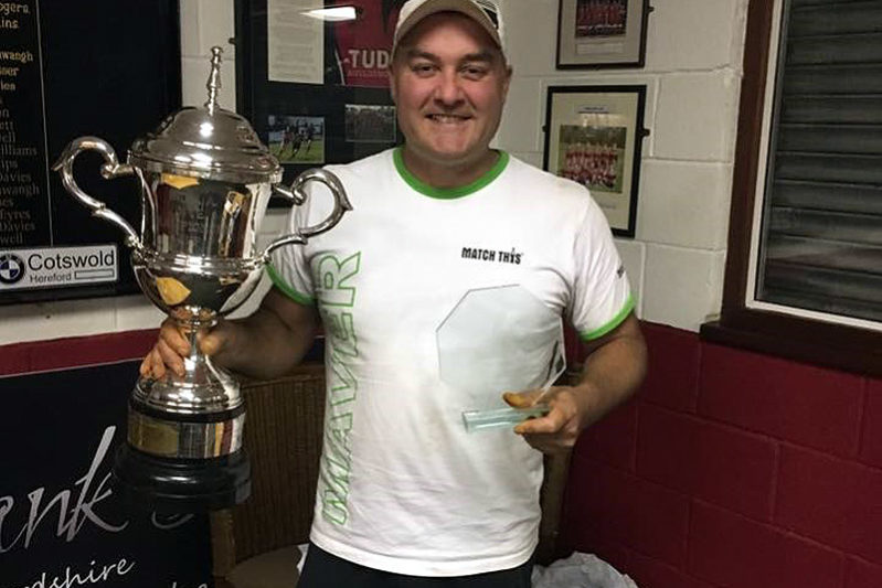 Lee Edwards with the Wye Championship trophy Lee Edwards with the Wye Championship trophy