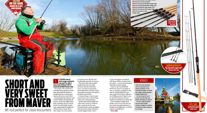 MV-R feeder rods review, Angling Times, February 2018