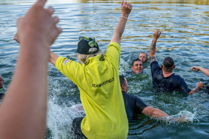 Hayfield anglers and staff celebrate David Burley's victory at Mega Match This 2018